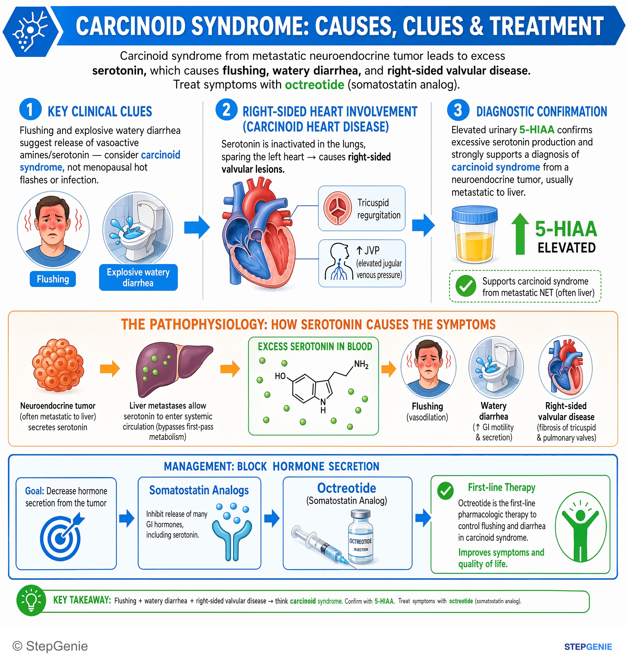 Tumors of the GI tract — StepGenie USMLE Step 2 explanation infographic