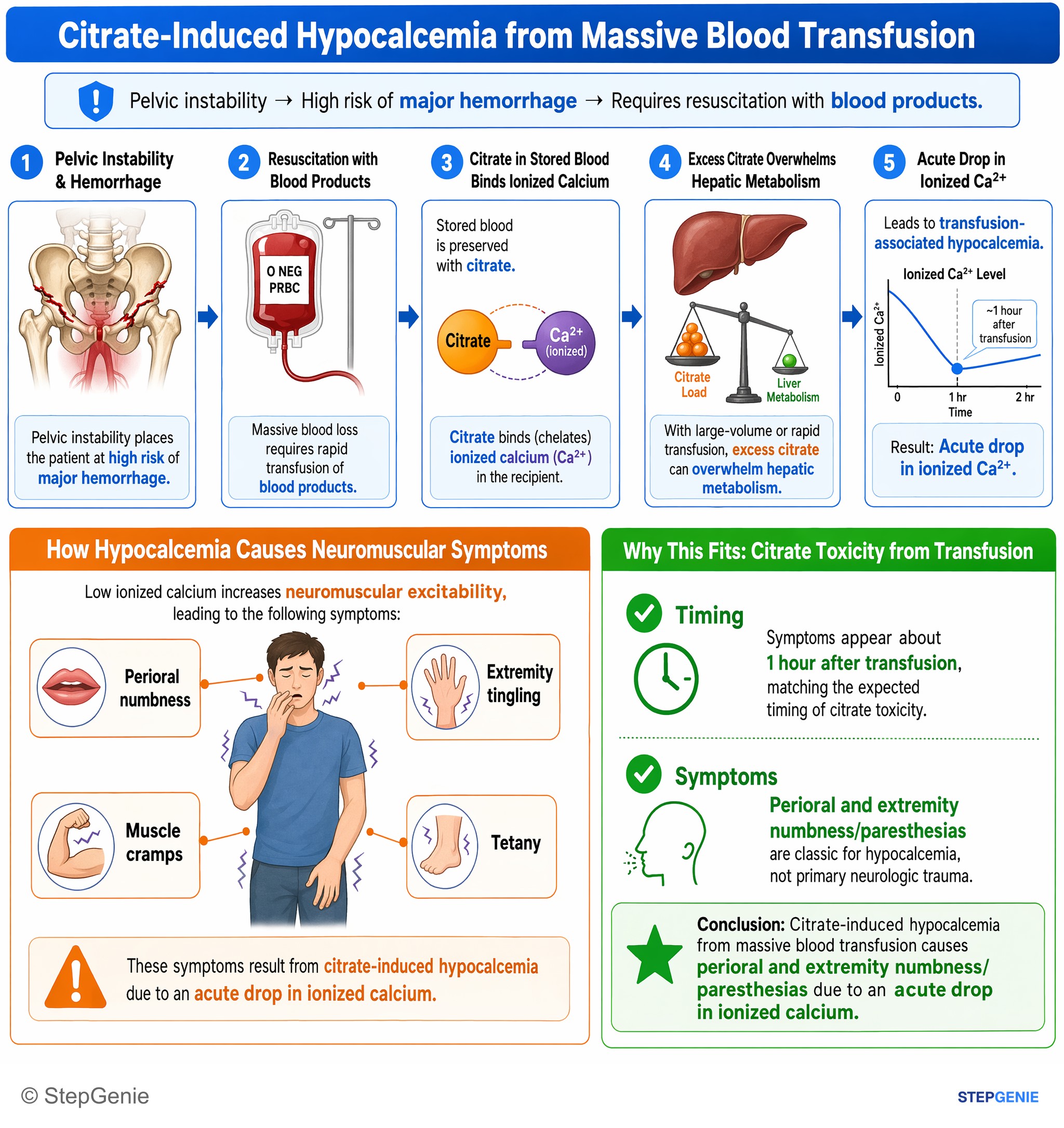 Fluid, electrolytes, and acid-base — StepGenie USMLE Step 2 explanation infographic