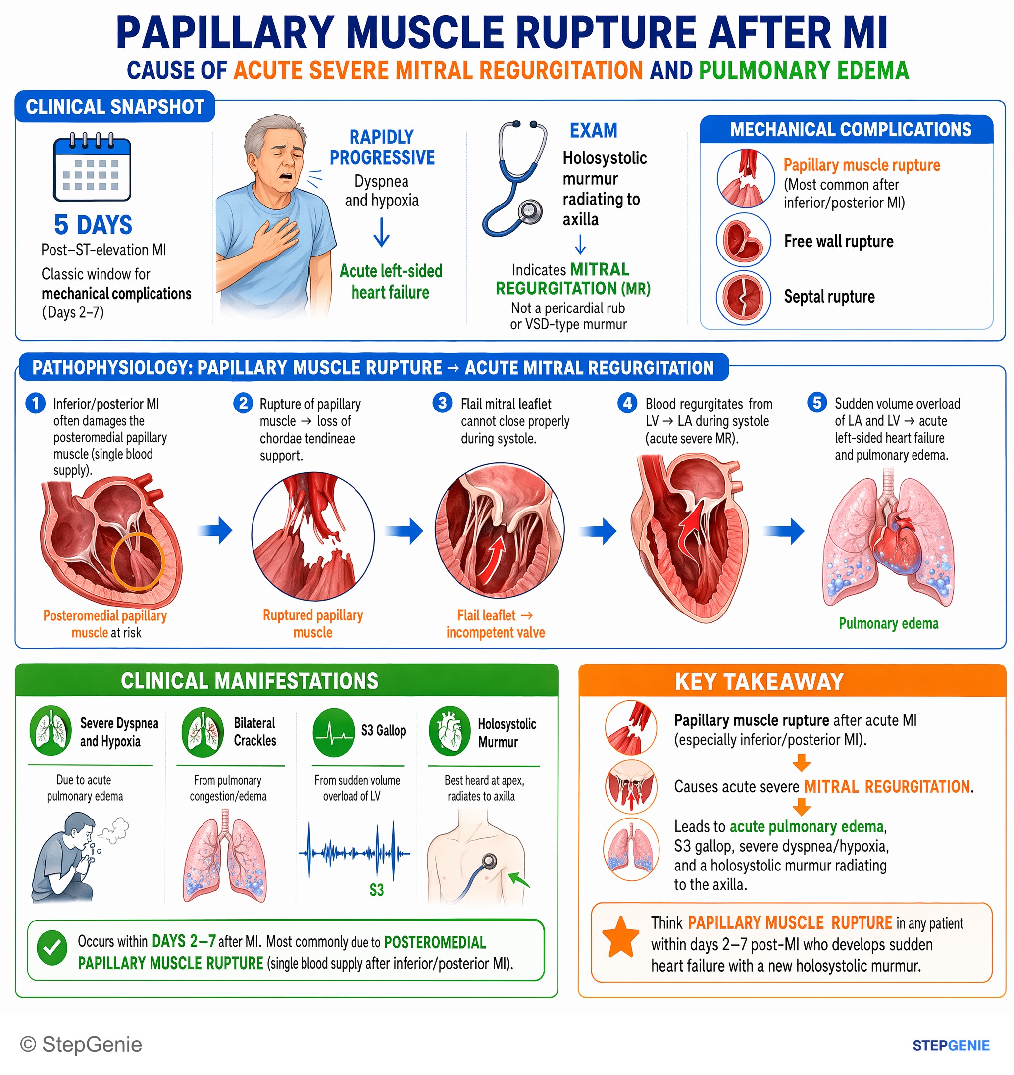 Valvular heart diseases — StepGenie USMLE Step 2 explanation infographic