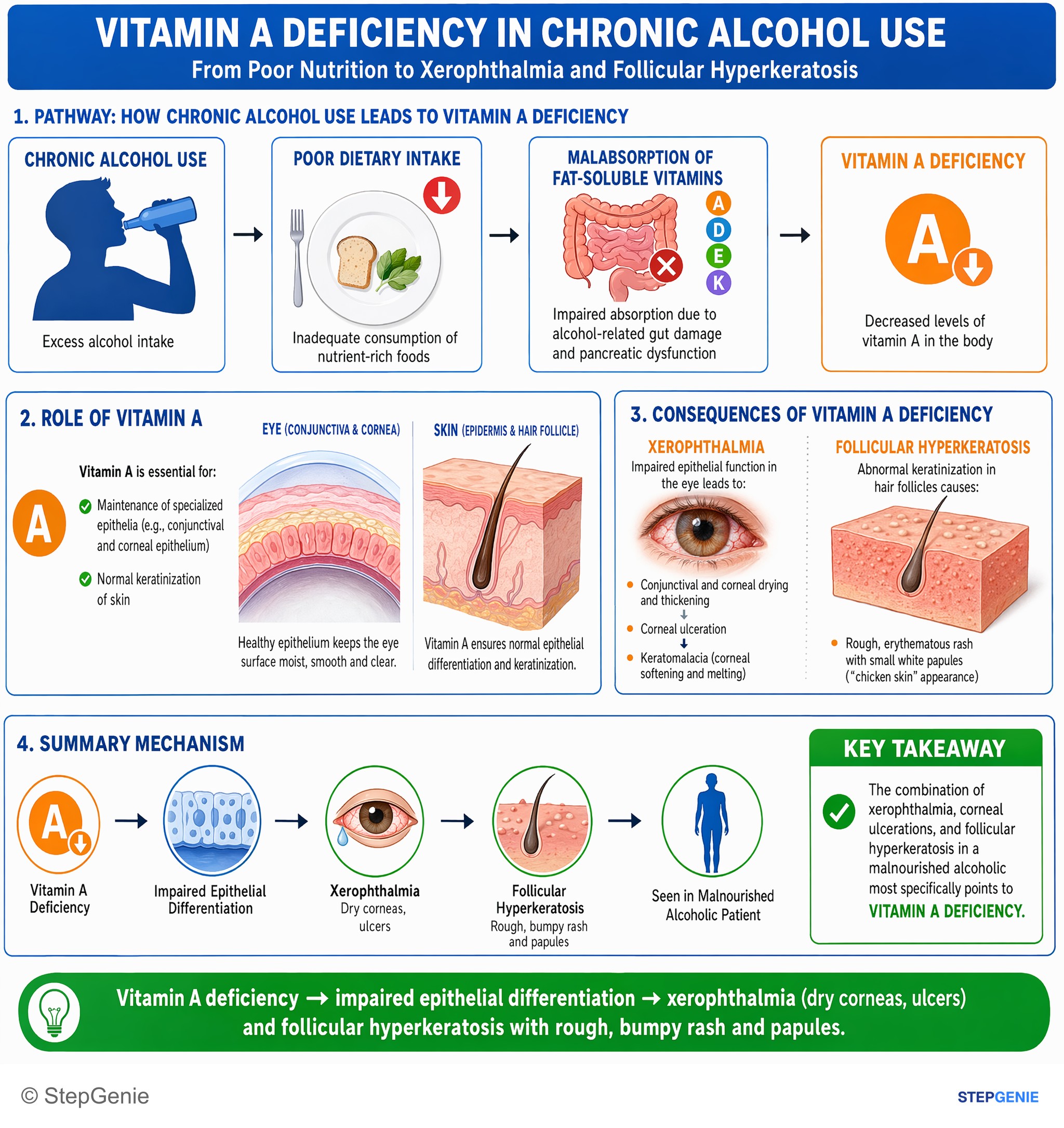Disorders of nutrition — StepGenie USMLE Step 1 explanation infographic