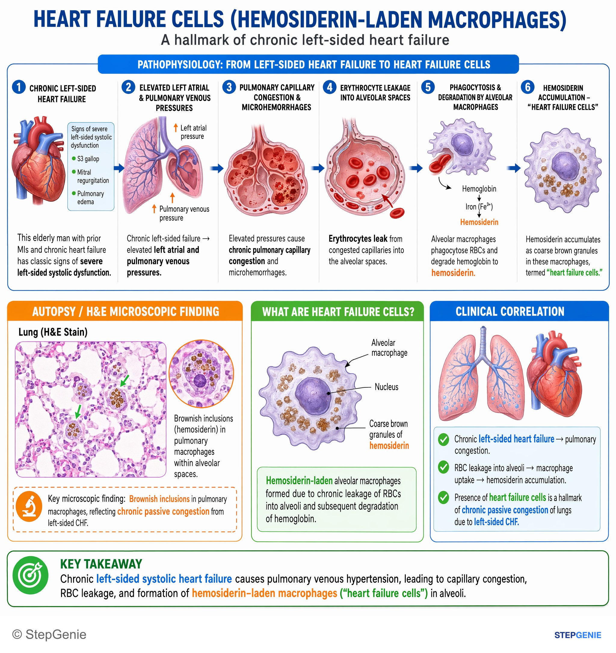 Heart failure and shock — StepGenie USMLE Step 1 explanation infographic