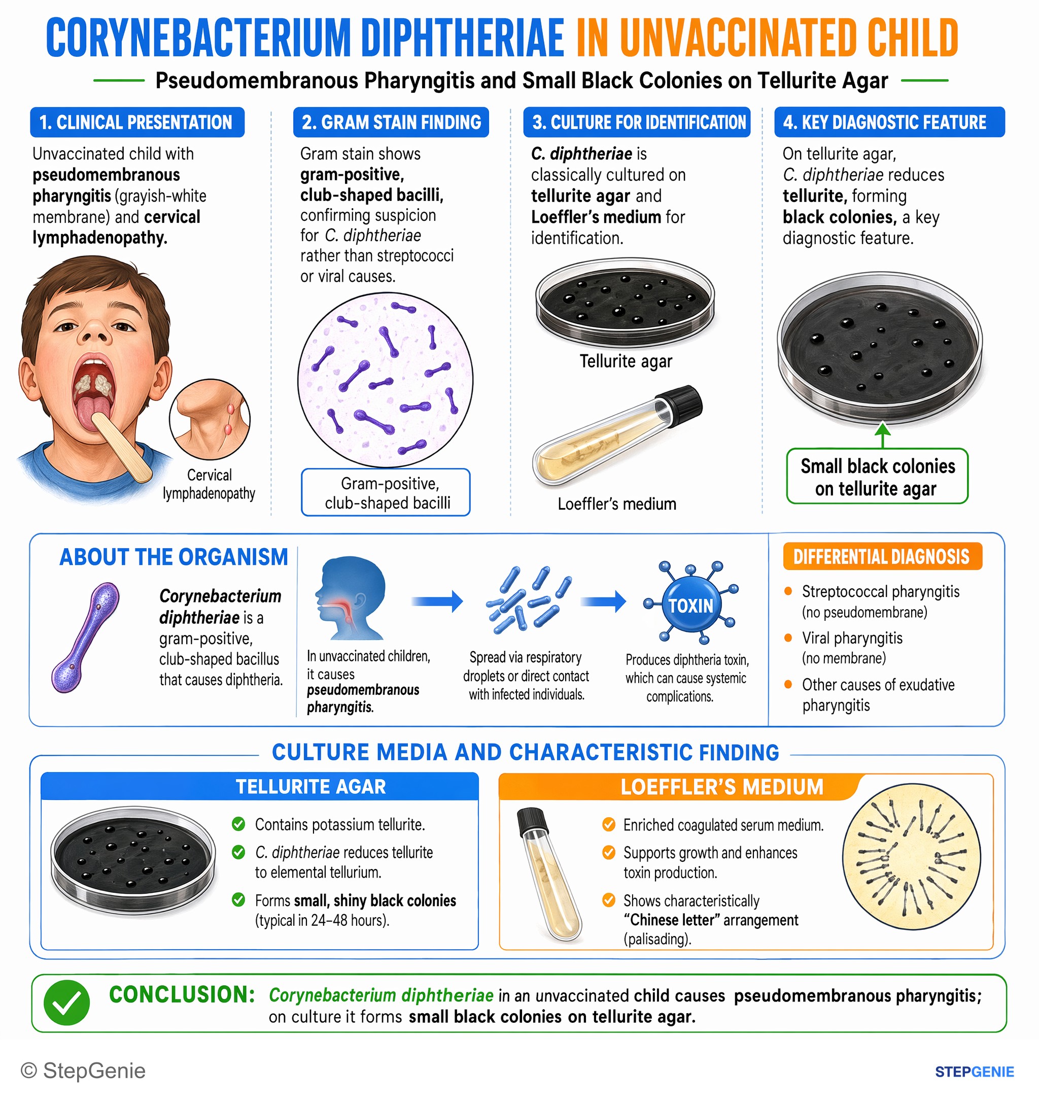 Bacterial infections — StepGenie USMLE Step 1 explanation infographic