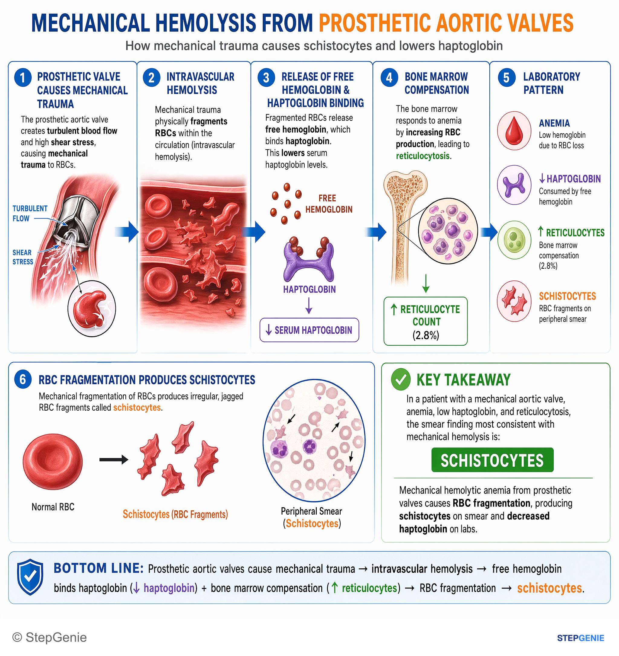 Structural heart disease — StepGenie USMLE Step 1 explanation infographic