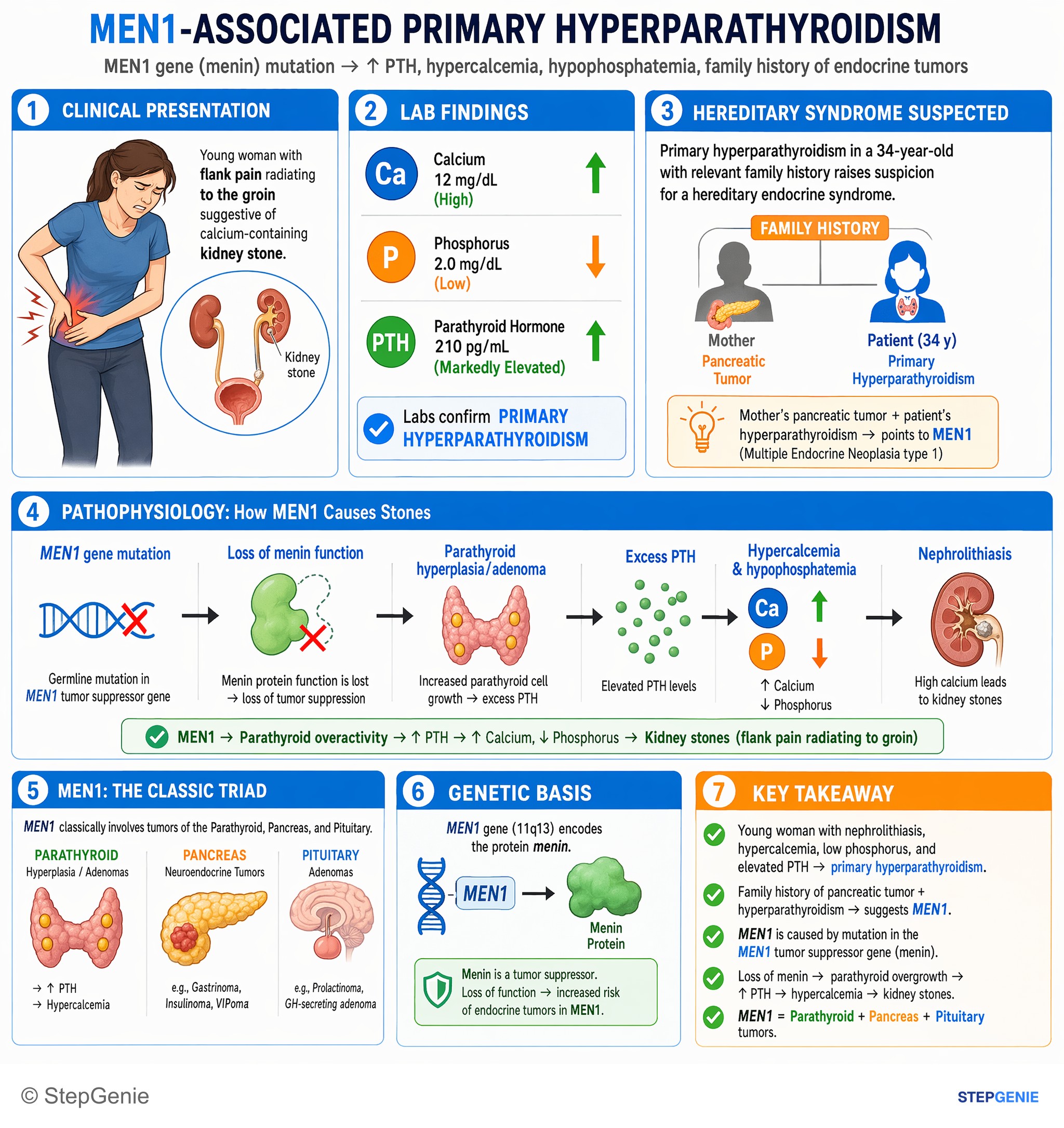 Endocrine tumors — StepGenie USMLE Step 1 explanation infographic