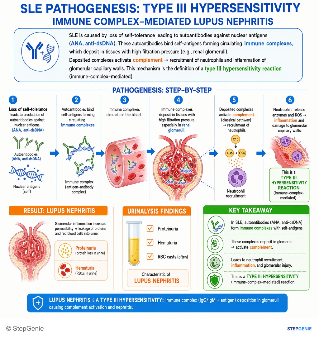 Hypersensitivity responses — StepGenie USMLE Step 1 explanation infographic