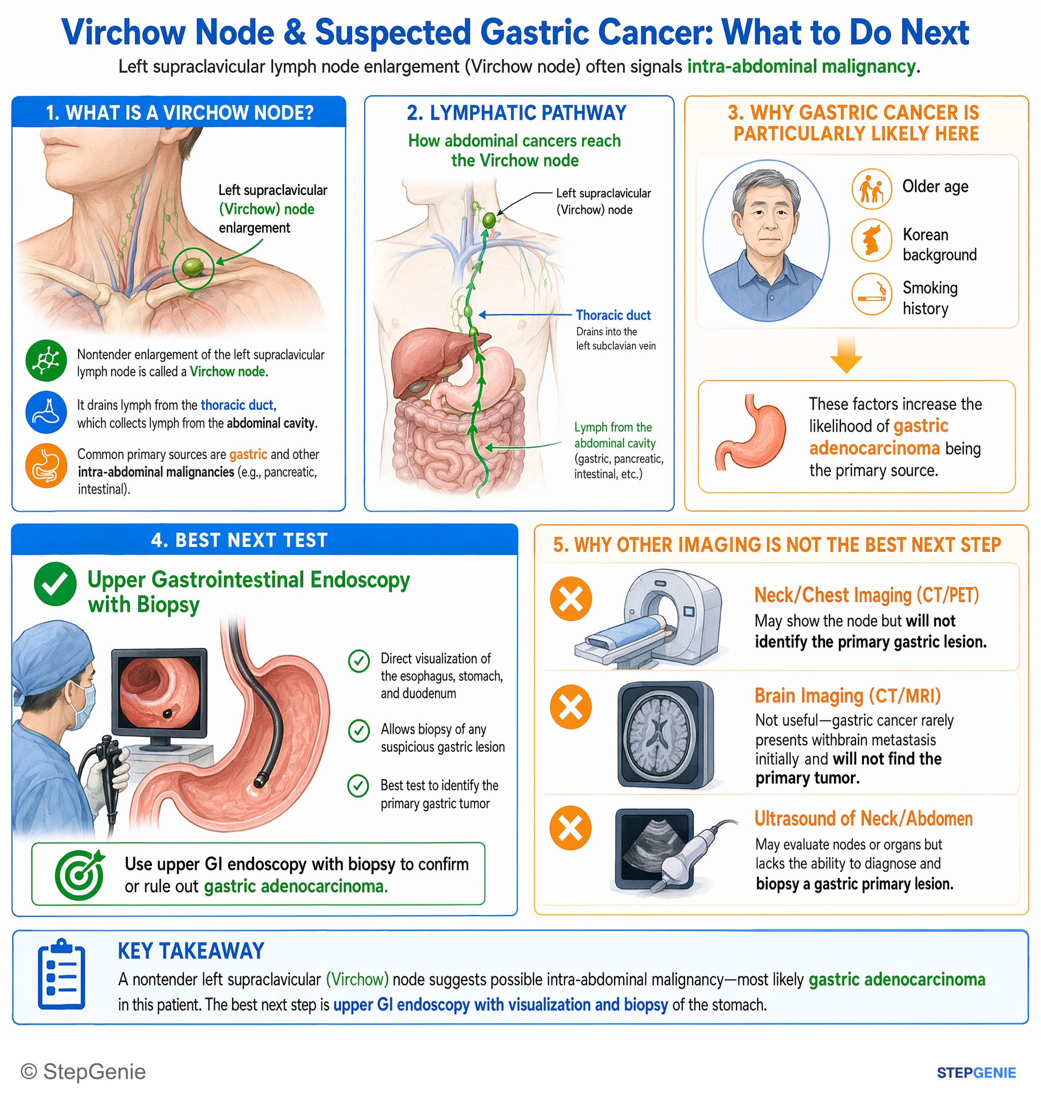 Tumors of the GI tract — StepGenie USMLE Step 2 explanation infographic
