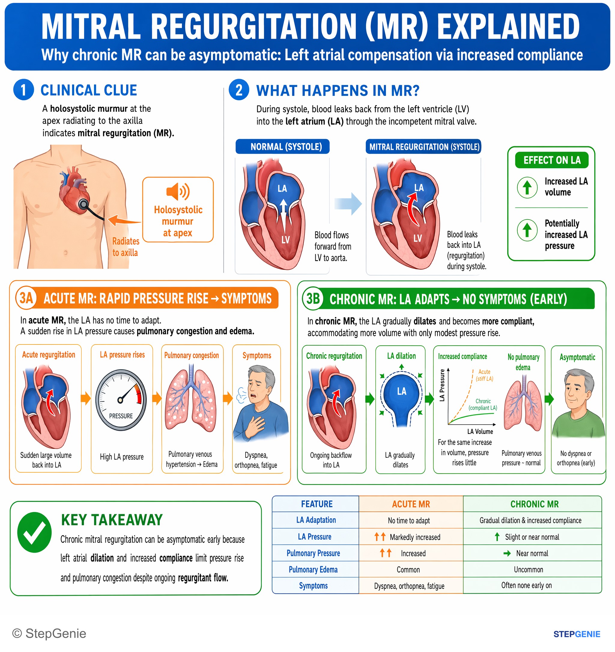 Valvular heart diseases — StepGenie USMLE Step 1 explanation infographic